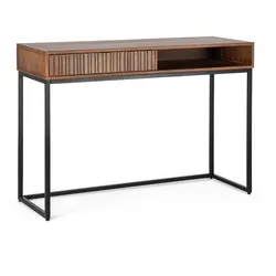 Konsole Tadita aus Mangoholz, modernes Design, braun mit Metallgestell, 110 cm breit