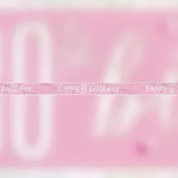 Banner rosa & silber Zahl 30
