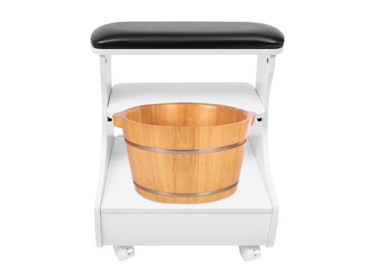 Fußstütze Pediküre Fußruhe schminkhocker fussbad Maniküre Möbel Trolley für Fußbad Fußbad Hocker mit Rädern Hause Salon Gebrauch 52*41*55 cm Beinstütze Fußpflege Nagel Salon Spa Massage (Schwarz)