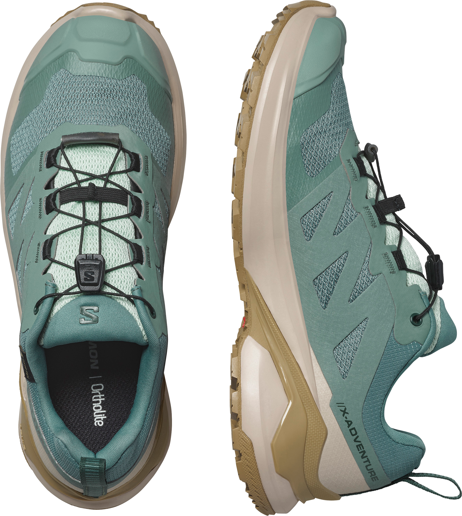 Laufschuh SALOMON "X-ADVENTURE GORE-TEX", Damen, Gr. 38, blau (north atlantic), Synthetik, Textil, Schuhe Laufschuh, wasserdicht north atlantic 38