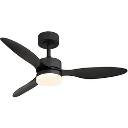 LED Deckenleuchte Ventilator Wohnzimmerlampe Dimmer Timer Schwarz CCT D 106 cm