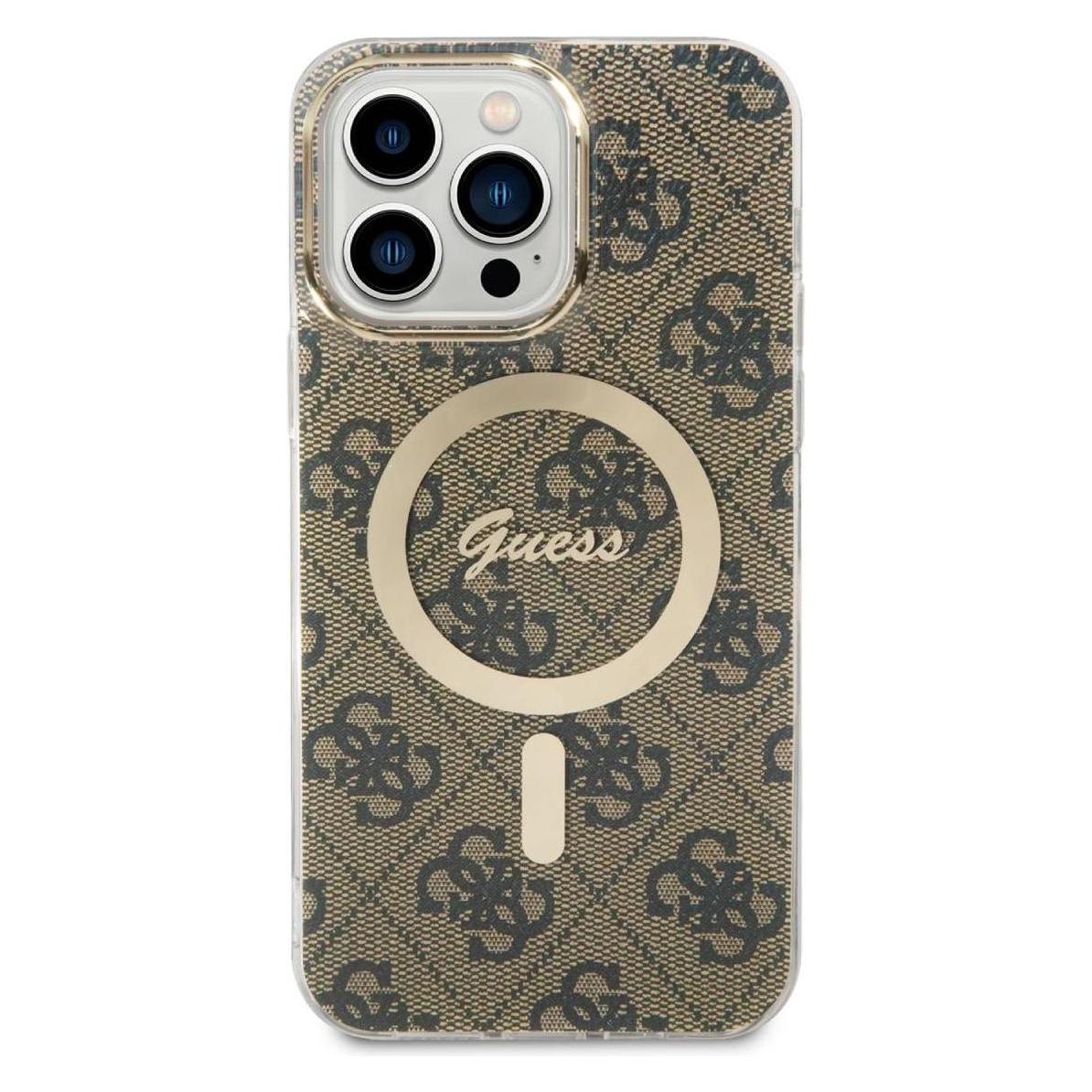 Guess GUHMP14XH4STW iPhone 14 Pro Max 6.7" br?zowy/brown hardcase 4G MagSafe (Apple iPhone 14 Pro Max) (GUE002763-0)