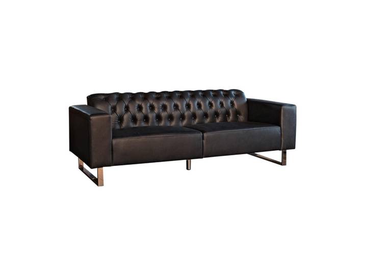 Kawola Ledersofa Nilo Schwarz Leder, Füllung: Schaumstoff, 219x77x86 cm, Wohnzimmer, Sofas & Couches, Sofas