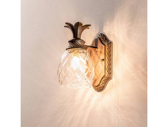 Elstead Wandlampe Plantation, bronze / altmessing, für Badezimmer, Glas, Wandleuchte, Wandlampe Bad