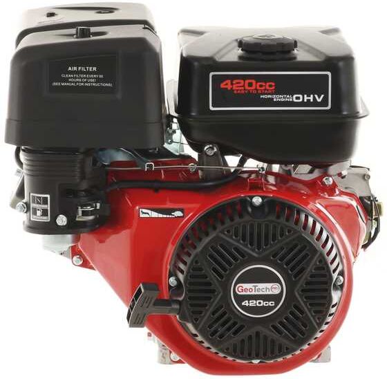 Einzylinder-4-Takt-Benzinmotor GeoTech Pro 420 ccm mit horizontaler Antriebswelle - E-Starter
