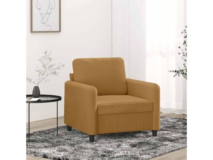 HEFZGDB Brauner Samt Sessel 60 cm mit Metallgestell für Wohnzimmer Komfort und Elegantes Möbelstück