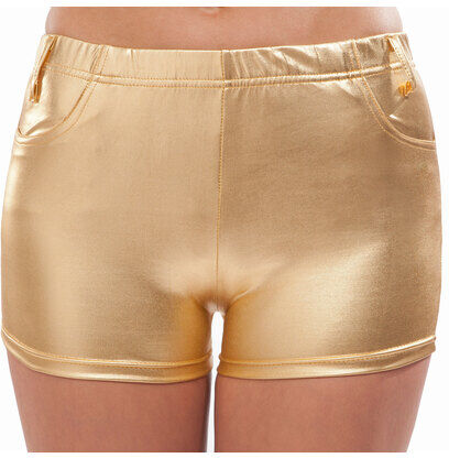 Lack-Hotpants, gold