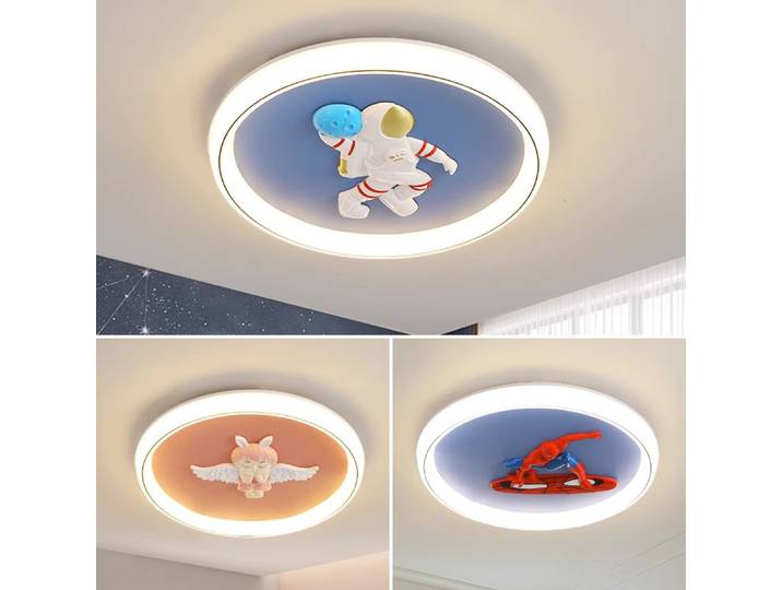 Lampe d'astronome Spaceman de dessin animé créatif pour enfants, plafonnier LED, protection des yeux d'ange, chambre de fille, allée de restaurant, chambre de garçon