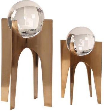 Uttermost Ellianna Brushed Plated Copper Bronze Spheres (Set of 2)