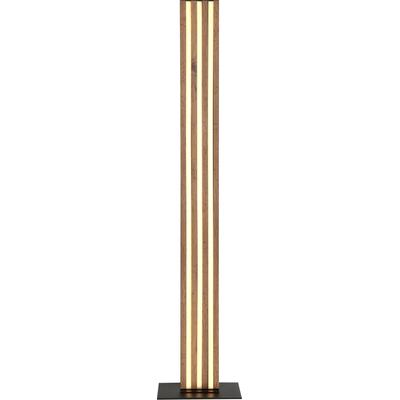 GLOBO LIGHTING Stehlampe "HAYDEN", braun (schwarz matt), 1, H: 140cm, 1 Stk., Leuchten, Stehleuchte schwarz & Holzoptik, Fußtrittschalter, warmes Licht, Stehlampe