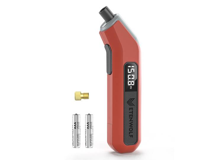 ETENWOLF T300 Plus Manomètre numérique de pression des pneus 200 PSI, avec écran LED lumineux et adaptateur de valve Presta - Orange vif
