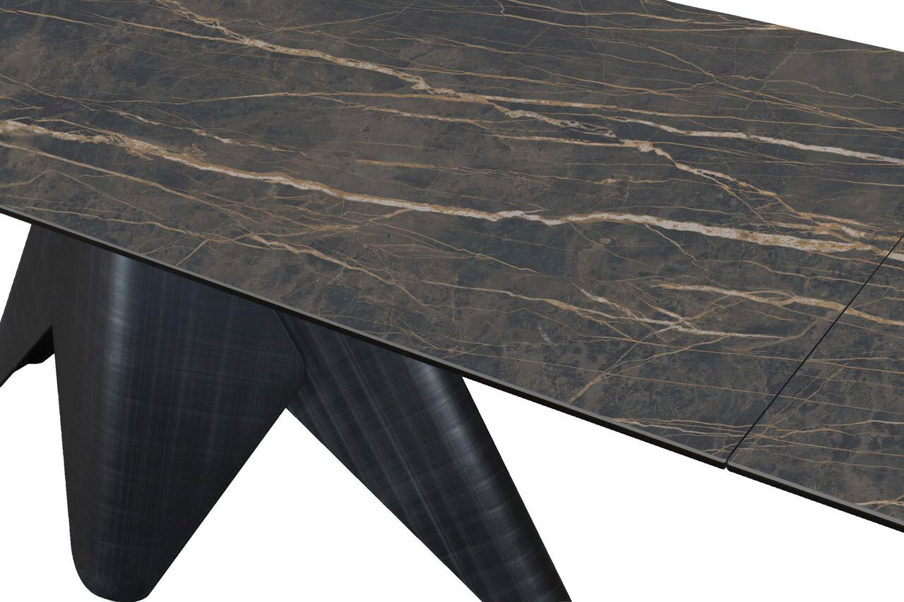 Esstisch HOME AFFAIRE "Tangularis", schwarz (schwarz, schwarz, schwarz), H:77cm T:90cm, Tische, Esstisch schwarz, schwarz, schwarz B/H/T: 77cm x 90cm, Einlegeplatte