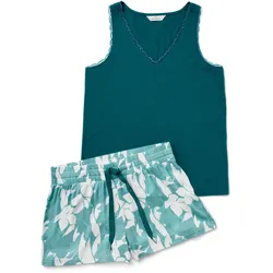 Tchibo - Shorty-Pyjama-Set - Damen - Gr. 36 - petrol