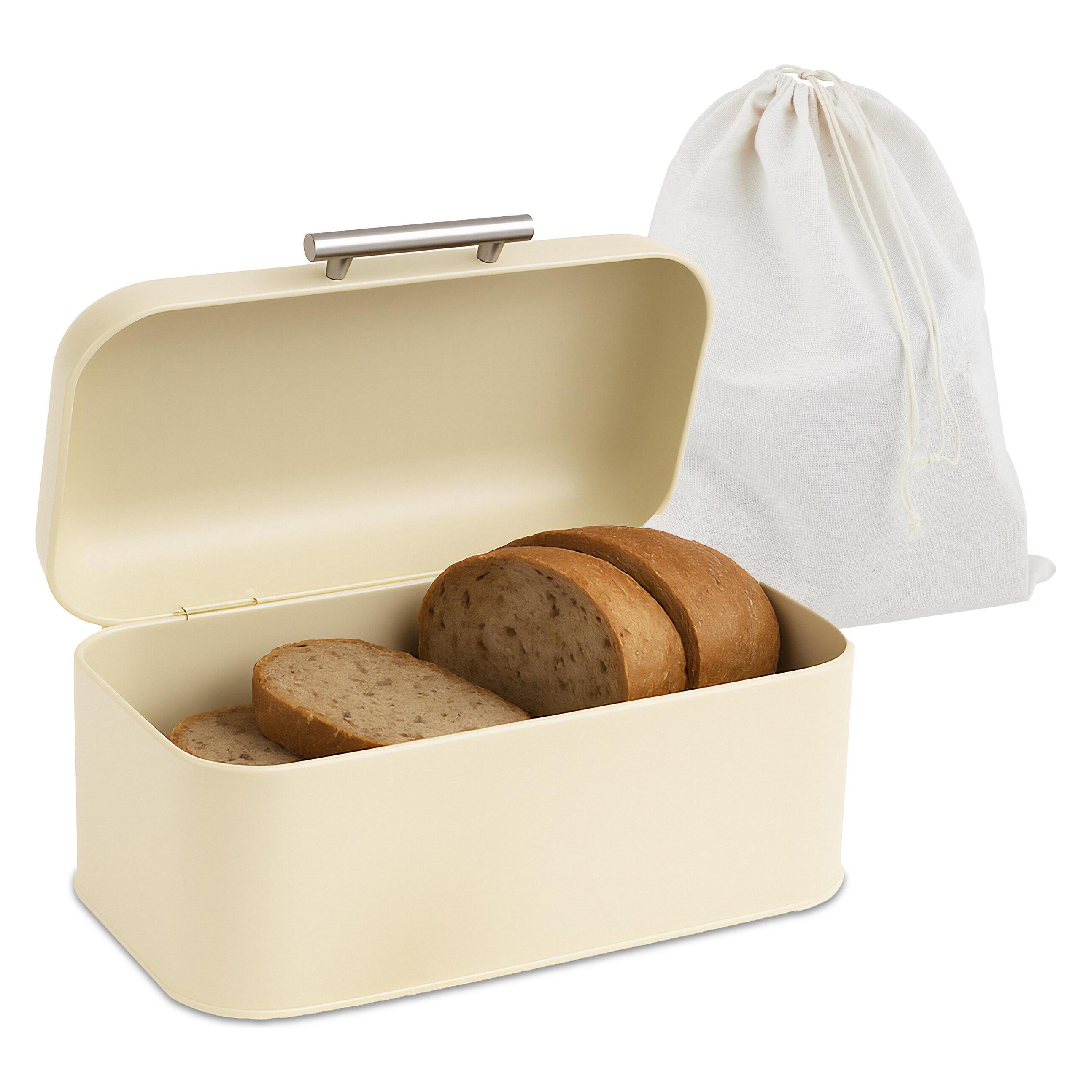 Relaxdays Brotkasten mit Deckel und Brotbeutel (4052025856526)