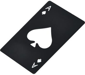 Smart Shopping Spot Creative Poker Shaped Bottle Opener Stainless Steel Credit Card Size Bar & Restaurant Beer Tool Gift black