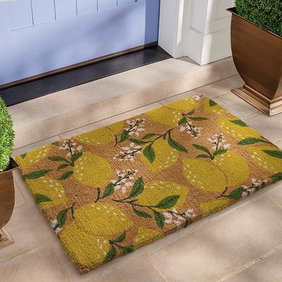 Summertime Lemon Coir Door Mat - Grandin Road