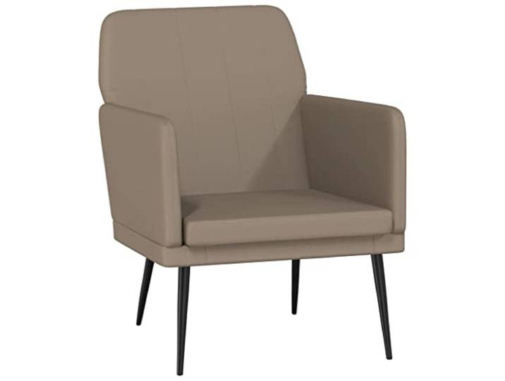 Heofavd Sessel Kunstleder Relaxsessel Metallgestell Braun 61x78x80cm