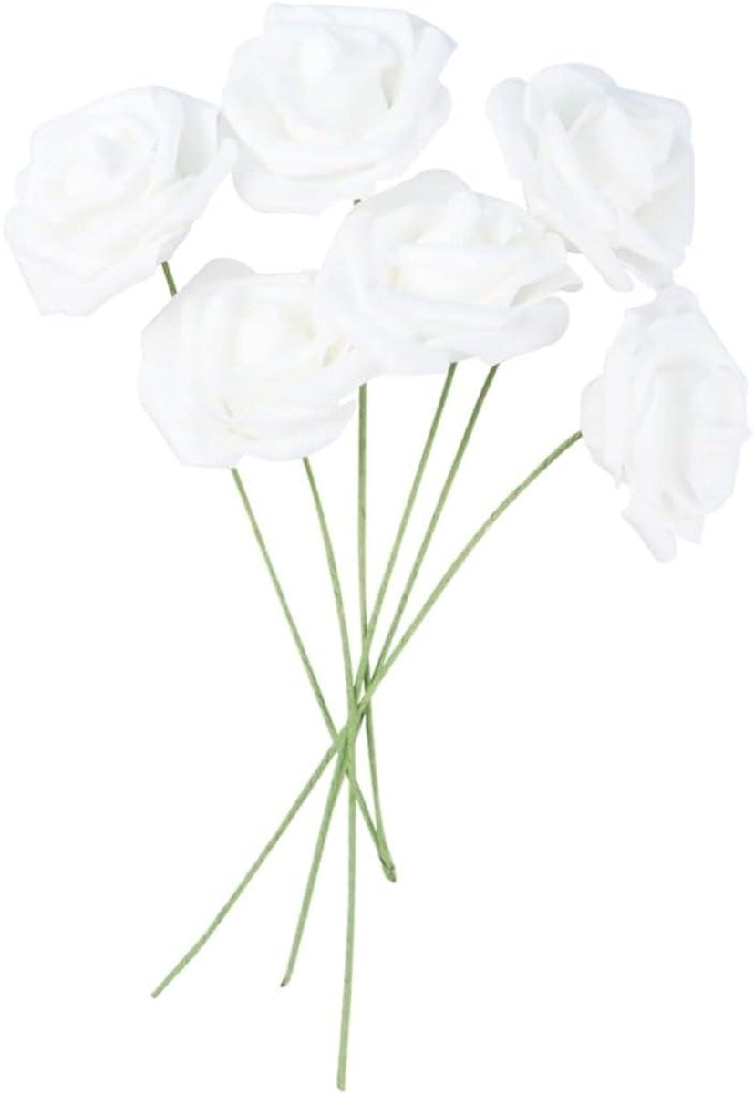 Nep Rozen Boeket Wit - Set van 50 Kunstbloemen voor Decoratie