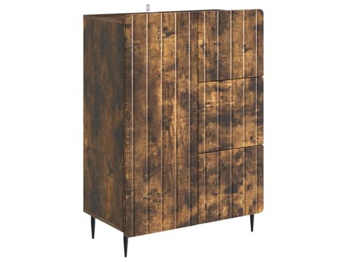 LKJephalotrope Sideboard Geräucherte Eiche 66x34,5x91,5 cm Beistellschrank Kompakter Kommodenschrank für Esszimmer, Flur und Wohnbereich mit drei Schubladen und Fach für aufgeräumten Wohnraum.