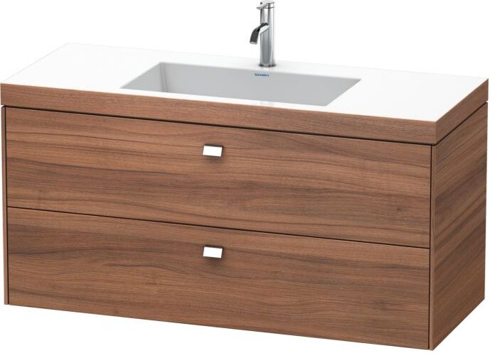 Duravit Brioso c-bonded Waschtisch mit Unterbau BR4608O1079, 120x48, Nussbaum Natur/Chrom, 1 Hanl.