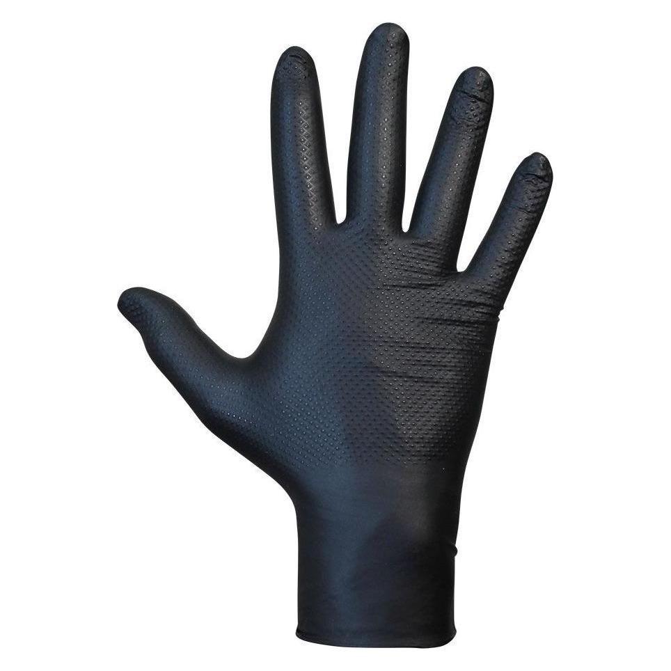 Juba Nitril-Handschuhe Agility Grip Schwarz Puderfrei 50 Stück (7) (49406466)