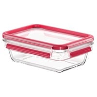CLIP & CLOSE Glas-Frischhaltedose 0,7 Liter transparent/rot, rechteckig