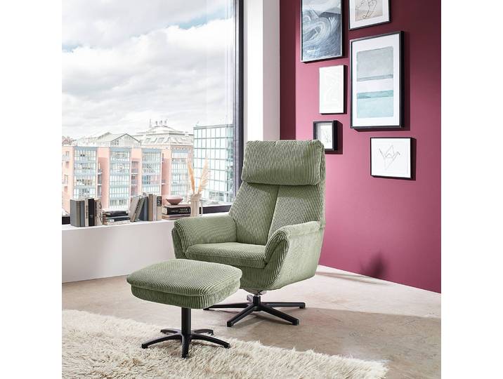 Fauteuil Cardella Vert Velours côtelé Coryn 79 x 108 x 89cm