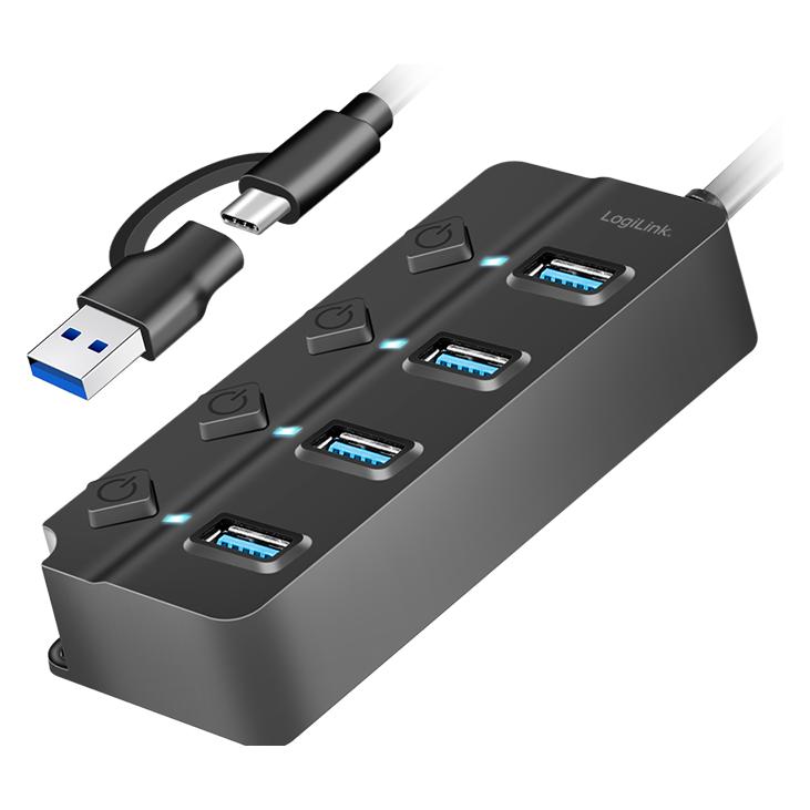 LogiLink UA0419 (USB-A, USB-C, 4 Ports) (UA0419)