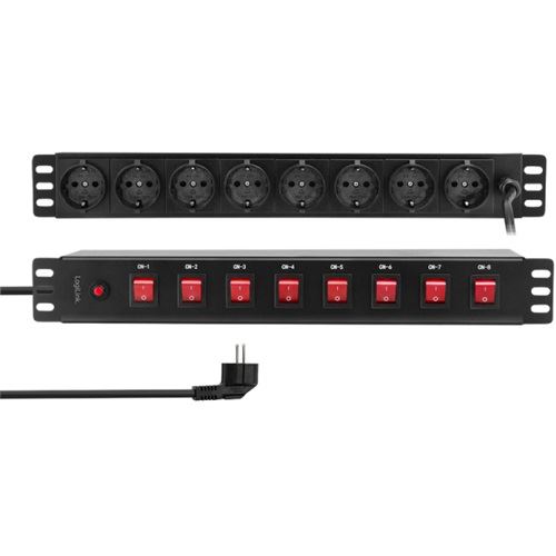 2.00m LogiLink Steckdosenleiste Schwarz 8 (PDU8D01)
