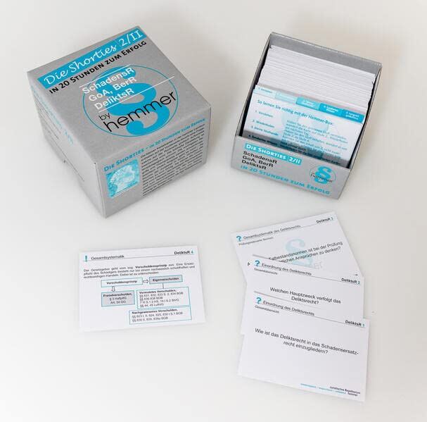 Karl-Edmund Hemmer - Shorties Box 2/II - Schadensrecht, GoA, BerR, DeliktsR: in 20 Stunden zum Erfolg (Karteikarten - Zivilrecht) - Preis vom 05.10.2026 03:47:11 h