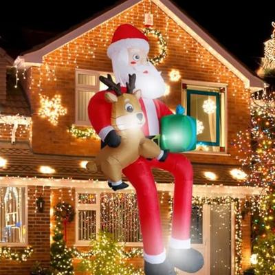 Inspired Finds 9.5Ft Christmas Inflatable Santa With LED Lights Outdoor Sitting Santa Claus Decoration For Holiday Yard & Garden 9.5Ft Christmas Inflatable Santa With LED Lights Outdoor Sitting Santa Claus Decoration For Holiday Yard & Garden