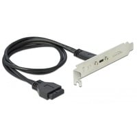 USB 3.2 Gen 1 Slotblende, 19 Pin Buchse > USB-C Buchse schwarz, 50cm