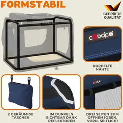 Casaria Cadoca Tiertransportbox M 60x42x44cm navyblau