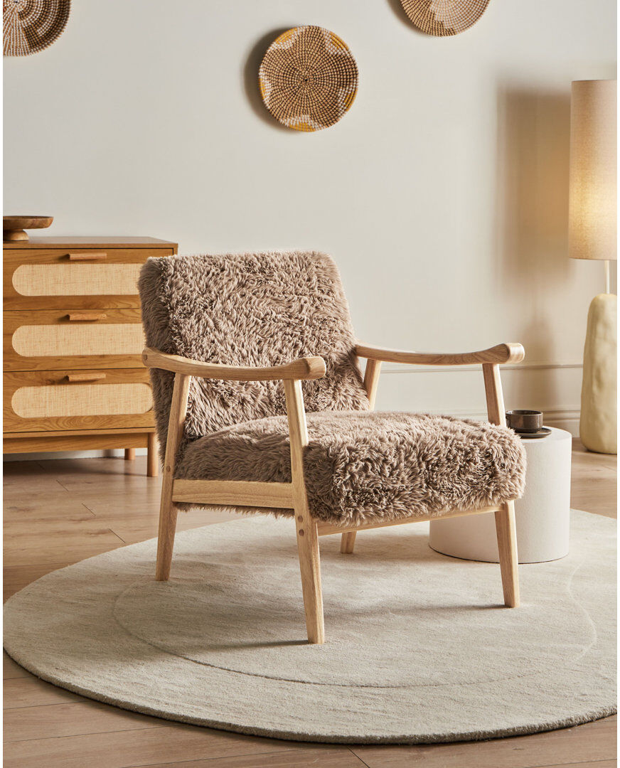 Fairmont Park Upholstered Hair on Hide Slipper Chair Taupe 79cm H X 66cm W X 74cm D