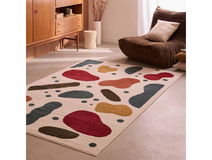 Tapis Salon - Nazar Rugs - Euphoria - Poils Court - Confettis - Multicolore - 200x290 cm