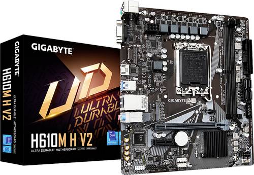 Gigabyte GA-H610M H V2 (1700) Mainboard Sockel (PC) Intel LGA 1700 Formfaktor (Details) Micro-ATX Mainboard-Chipsatz Intel H610