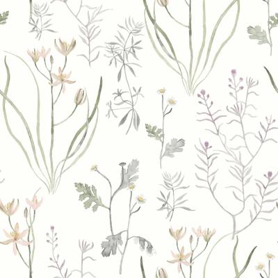 York Wallcoverings Lavender Alpine Botanical Peel and Stick Wallpaper