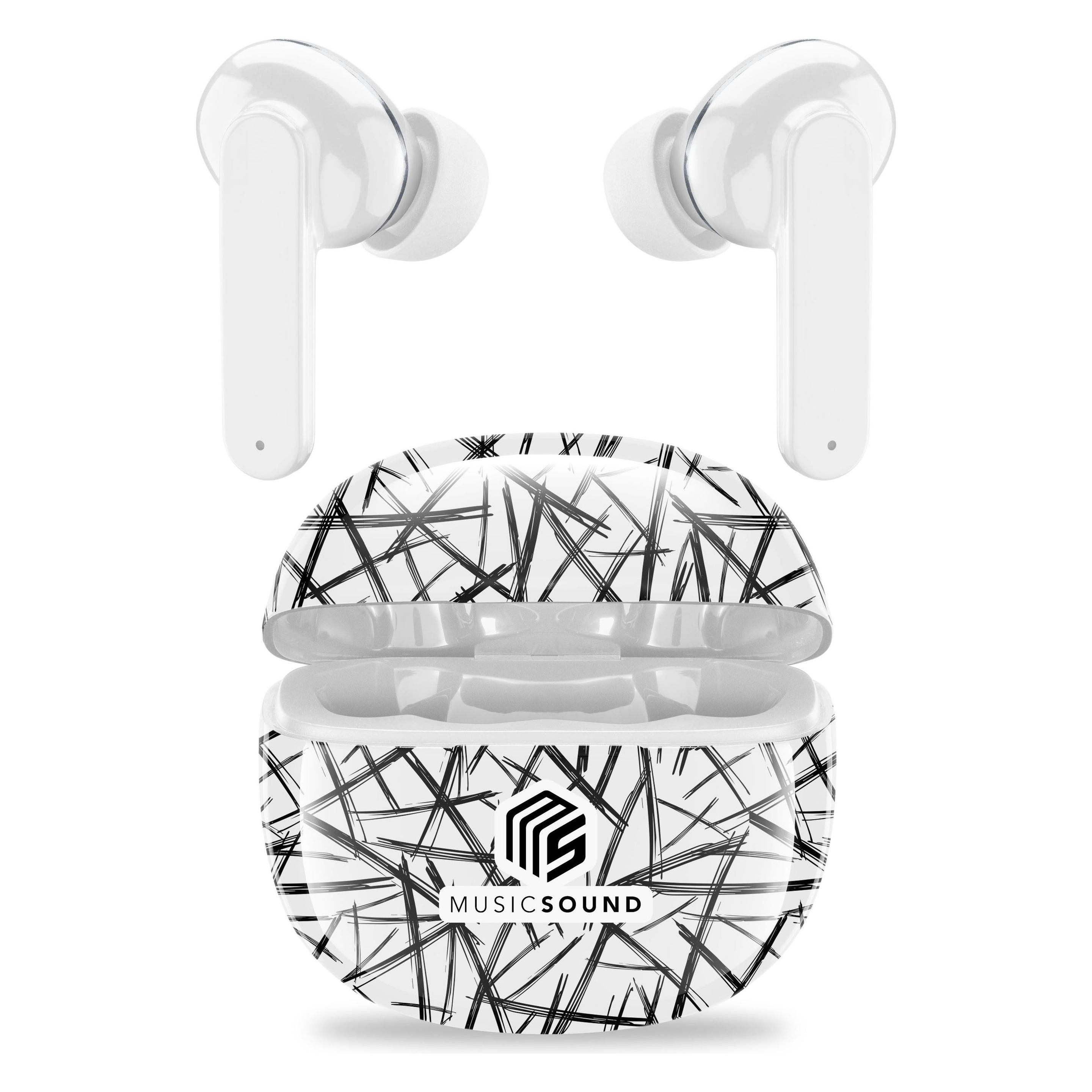 Cellularline Music & Sound Bluetooth Earphones Fancy Lines White (5 h, Kabellos) (60762)