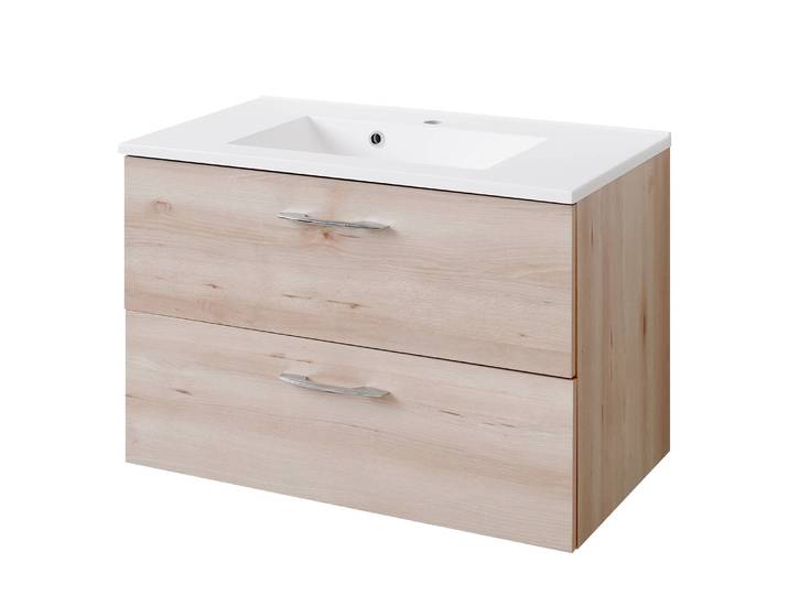 Meuble vasque 80cm Marron/Imitation hêtre