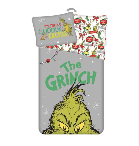 Jerry Fabrics Grinch Dekbedovertrek voor volwassenen, 140 x 200 cm