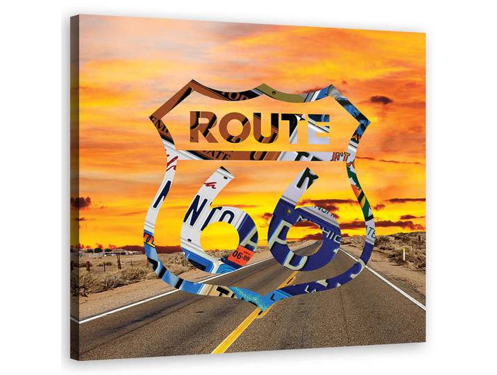 Feeby Wandbild mit untertiteln farbig, Orange, Sprichwort/Zitat, Rechteckig, 50x50 cm, Bilder & Rahmen, Bilder, Leinwandbilder