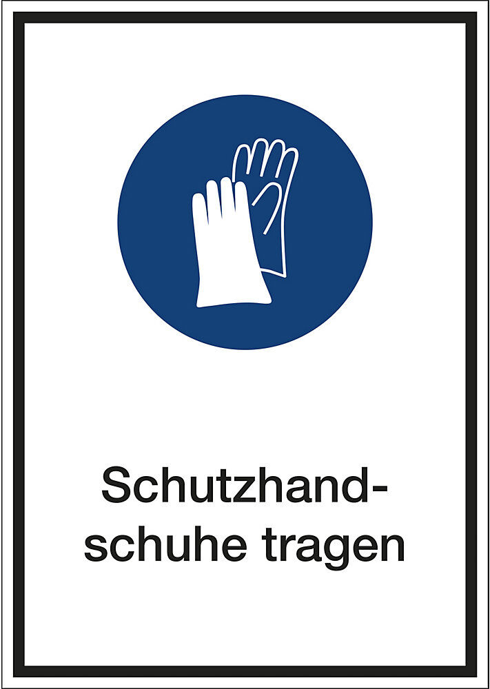 kaiserkraft Kombizusatzschilder für Gebotszeichen, Schutzhandschuhe tragen, Kunststoff, LxHxT 210 x 297 x 1 mm