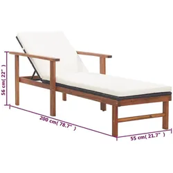 vidaXL, Liegestuhl, Faveno (200 cm)