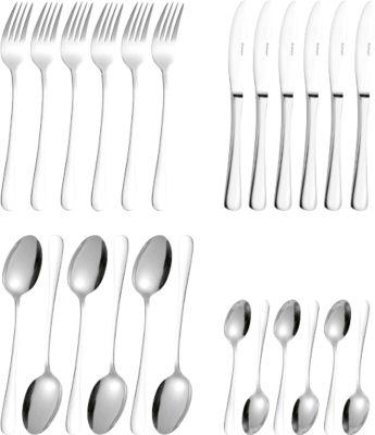 24-tlg Besteckset für 6 Pers., Edelstahl 18/0 poliert, Messer 2,2 mm, Besteckteile 2,0 mm – Klingenstahl