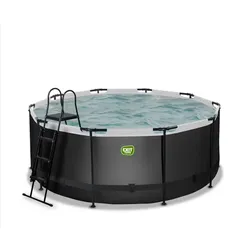 EXIT Black Leather Pool ø450x122cm mit Sandfilterpumpe - schwarz