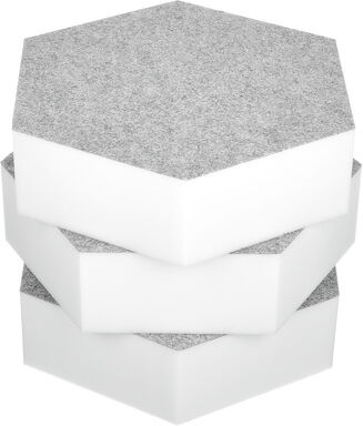 t.akustik Hexagon Melamine Light Grey 75 Hellgrau
