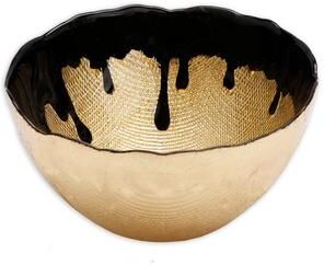 "Alice Pazkus Black And Gold Dipped 6"" Dessert Bowl"