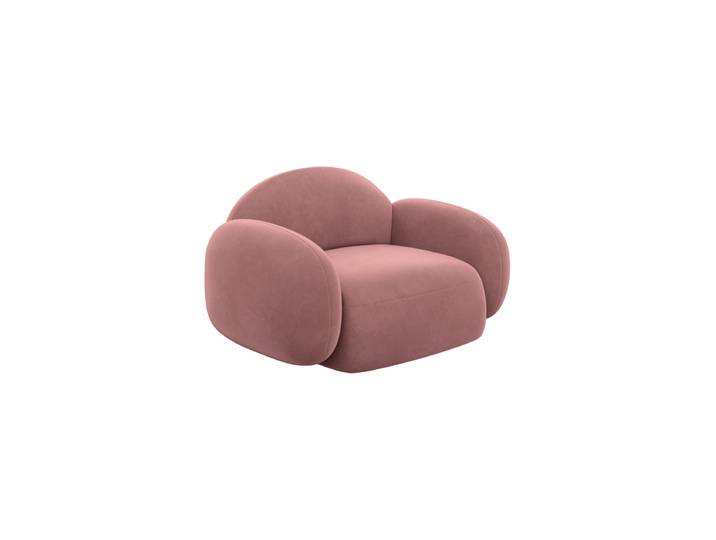Design Loungesessel „Varello“ mit Samtbezug Samtbezug Lachsrosa BLOOMINGLOFT Collection