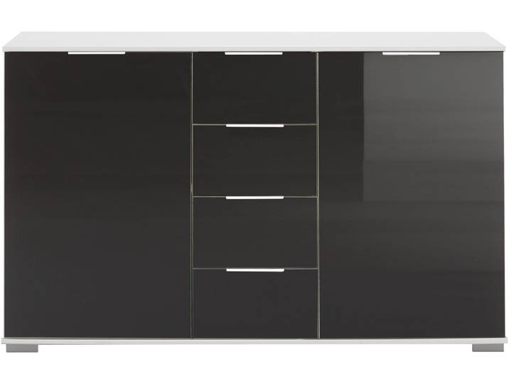 Kombikommode WIMEX Easy , weiss (weiß, grauglas), B:130cm H:83cm T:40,5cm, Sideboards, Kombikommode