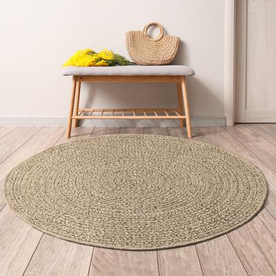 Teppich MERINOS "Kenzy", beige (natur), H:10mm Ø:120cm, Polypropylen, Teppiche, Teppich, robuster In- und Outdoor Teppich im natürlichen Jute-Look, wetterfest